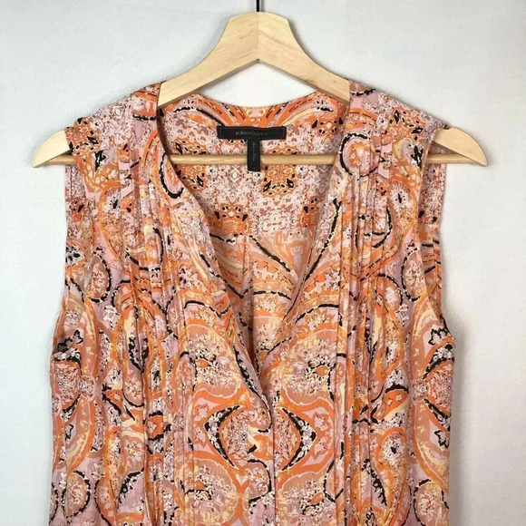 BCBGMAXAZRIA X REVOLVE Orange & Pink Ambrosia Combo Printed Tank Top S - Picture 3 of 5